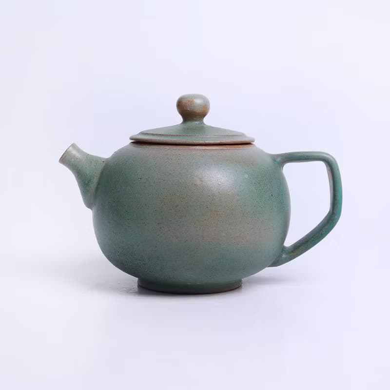 明芽窯 l 雪松灰綠釉後手壺 0404-30 H3