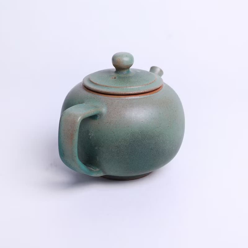 明芽窯 l 雪松灰綠釉後手壺 0404-30 H3