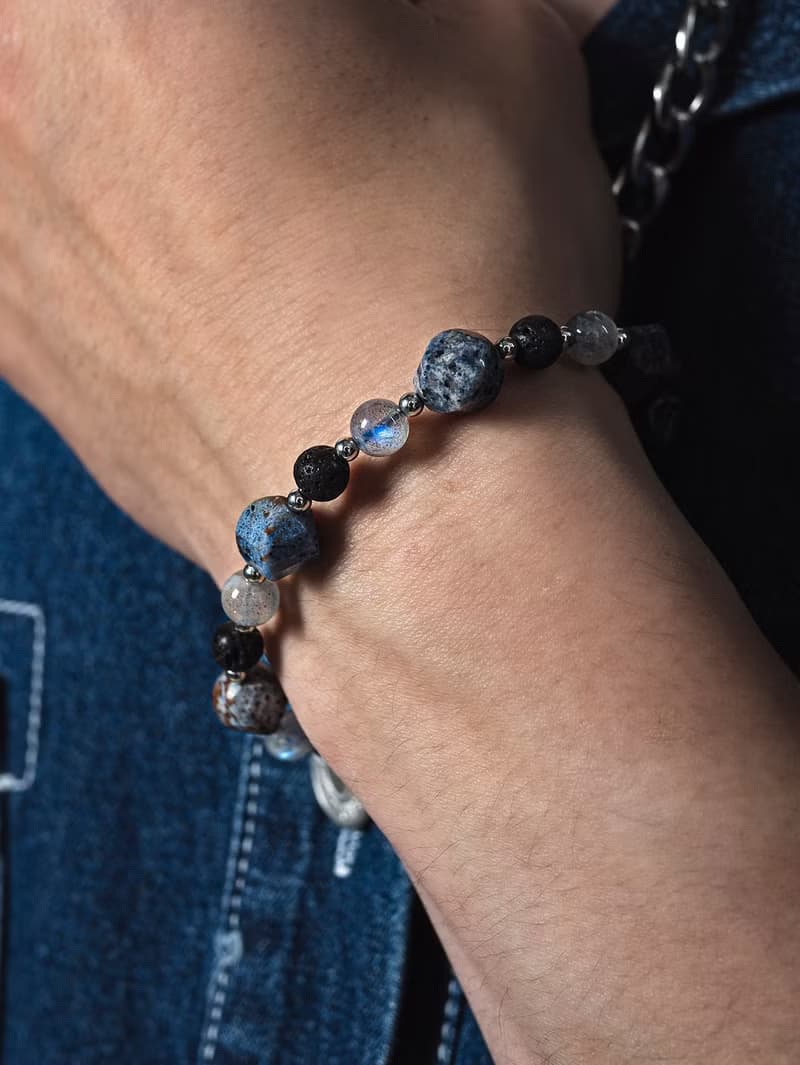 Unisex | 極晝系 - 藍冰 * 日落石 拉長石 火山岩 平靜 智慧