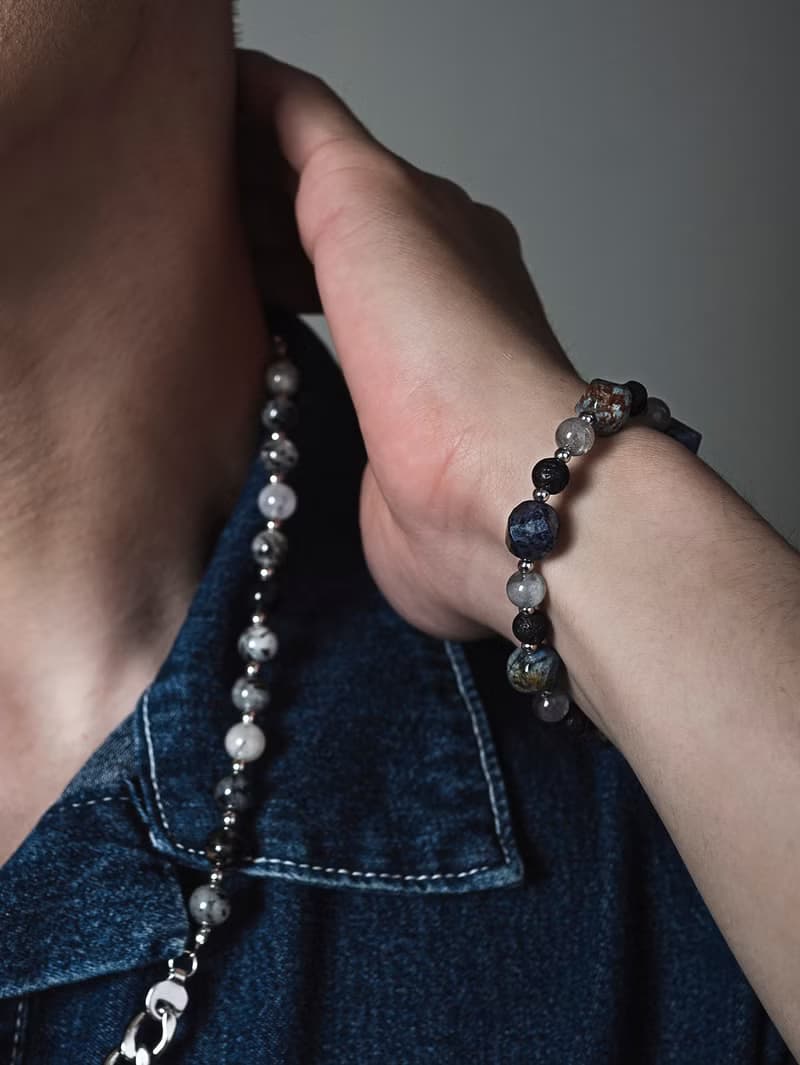 Unisex | 極晝系 - 藍冰 * 日落石 拉長石 火山岩 平靜 智慧