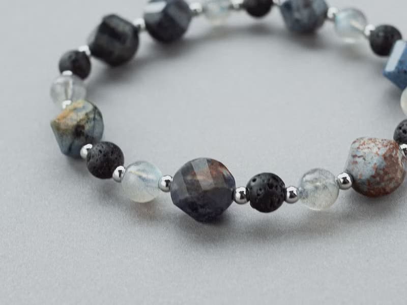 Unisex | 極晝系 - 藍冰 * 日落石 拉長石 火山岩 平靜 智慧