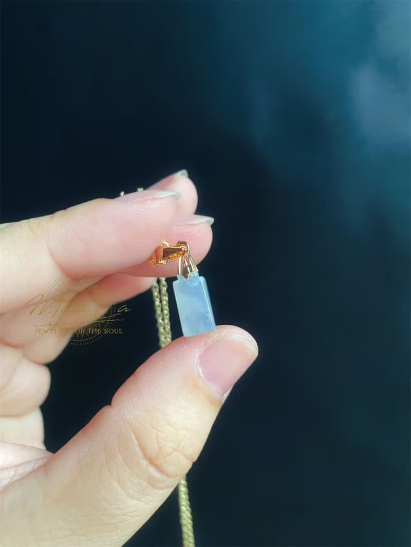 天然緬甸玉翡翠 冰種 長命百歲 長命鎖 禮物 項鍊 滿月禮 彌月禮