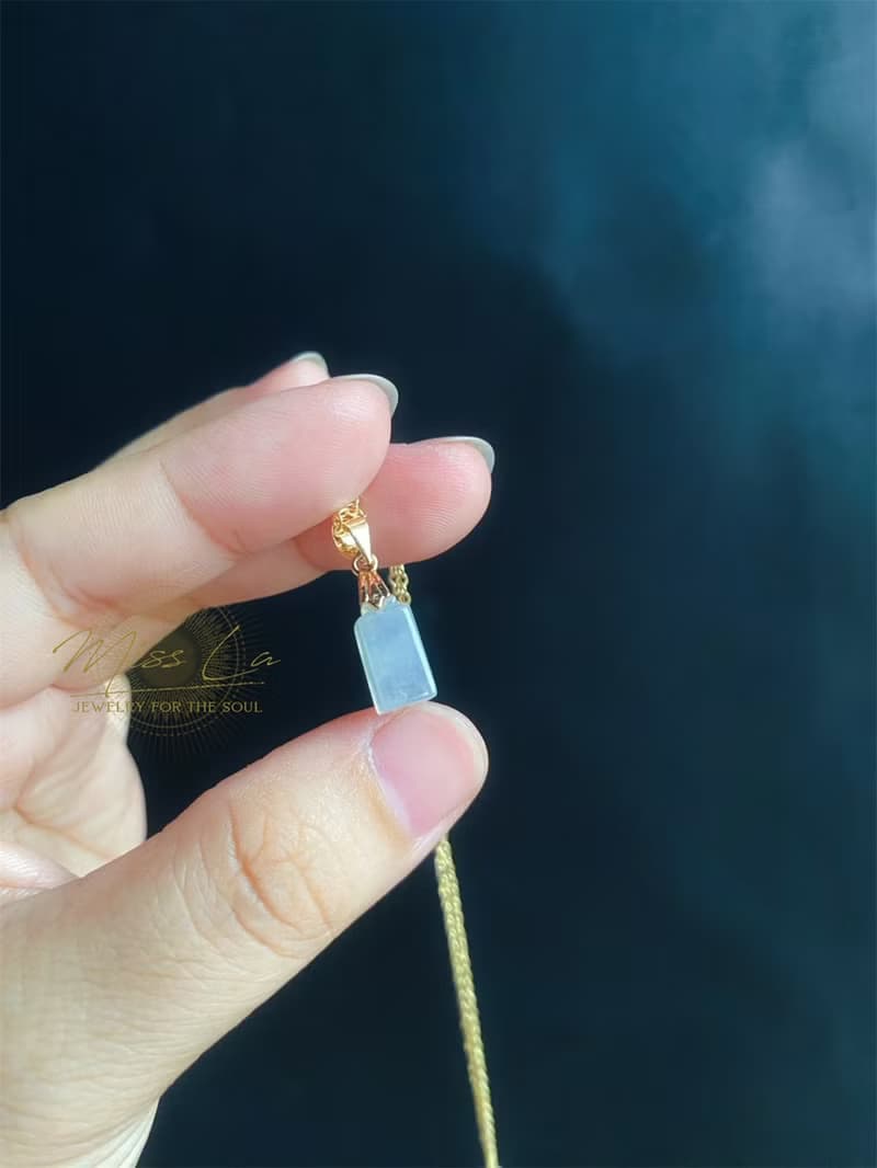 天然緬甸玉翡翠 冰種 長命百歲 長命鎖 禮物 項鍊 滿月禮 彌月禮