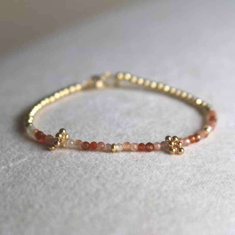 手鍊 瑪瑙 鋯石 草莓晶 天然石 - 必勝 -