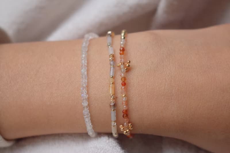 手鍊 瑪瑙 鋯石 草莓晶 天然石 - 必勝 -