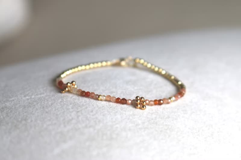 手鍊 瑪瑙 鋯石 草莓晶 天然石 - 必勝 -