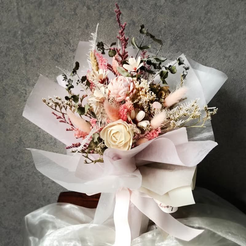 蝴蝶の嫁紗乾燥花束 畢業花束 | 生日 畢業季首選 | 台北可自取