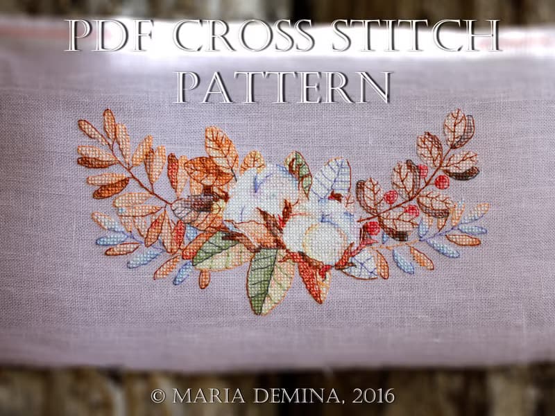 【數位】Watercolor Winter Bouquet PDF cross stitch pattern