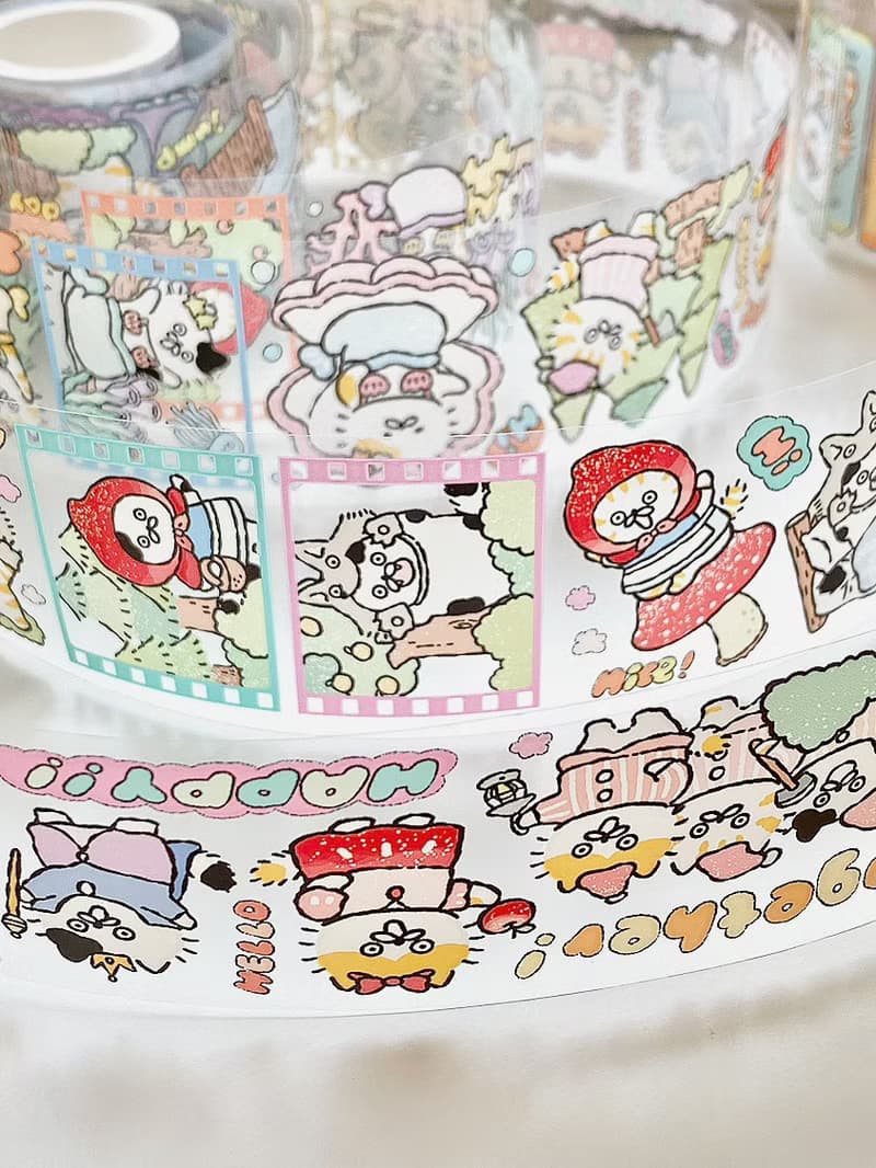 3小喵咪童話/刨冰郵票/招財貓票券4公分PET紙膠帶/共3款