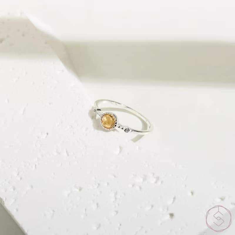 盼 | 黃水晶 S925純銀 | 天然石輕珠寶戒指