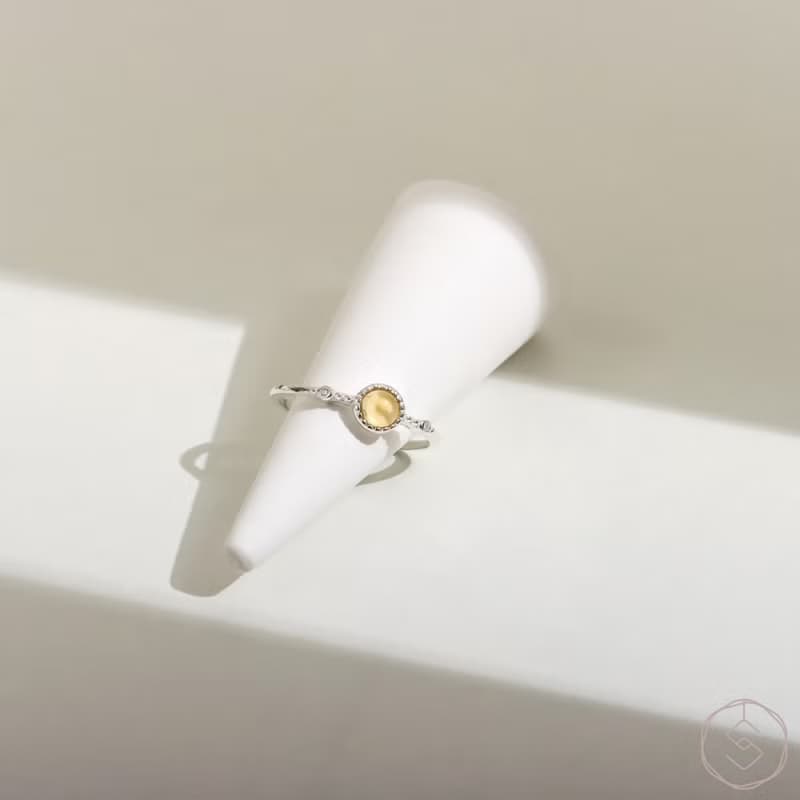 盼 | 黃水晶 S925純銀 | 天然石輕珠寶戒指