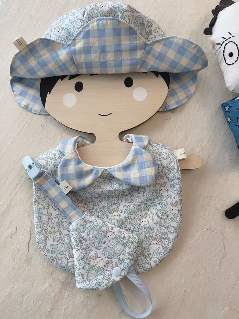 氣質藍的小兔寶彌月禮盒     手工製2件組/3件組