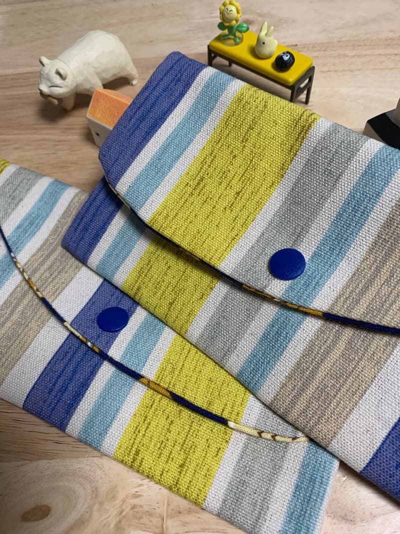 文青風優質萬用存摺袋 彩虹條紋 厚實帆布 蛇年 禮物 收納 濕紙