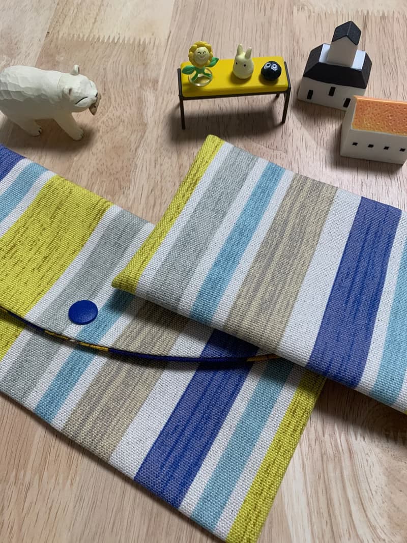 文青風優質萬用存摺袋 彩虹條紋 厚實帆布 蛇年 禮物 收納 濕紙