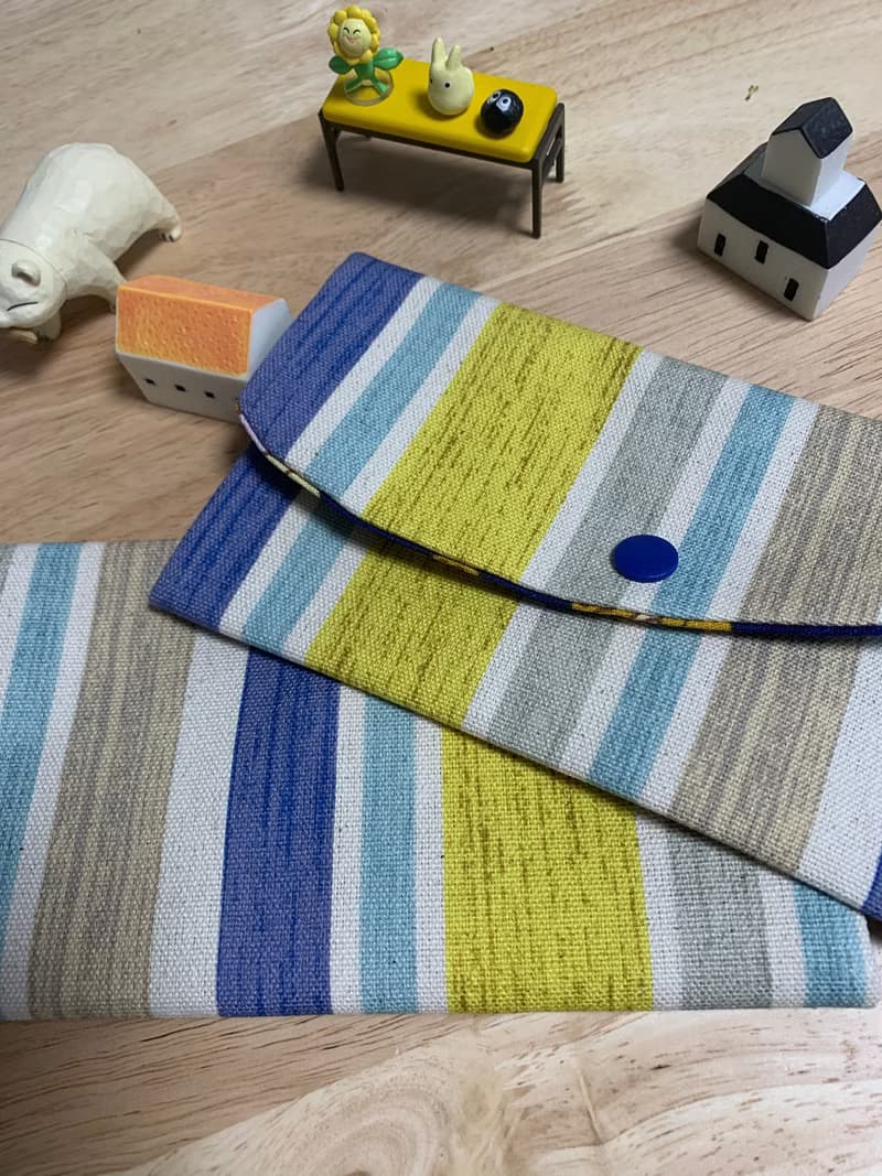 文青風優質萬用存摺袋 彩虹條紋 厚實帆布 蛇年 禮物 收納 濕紙