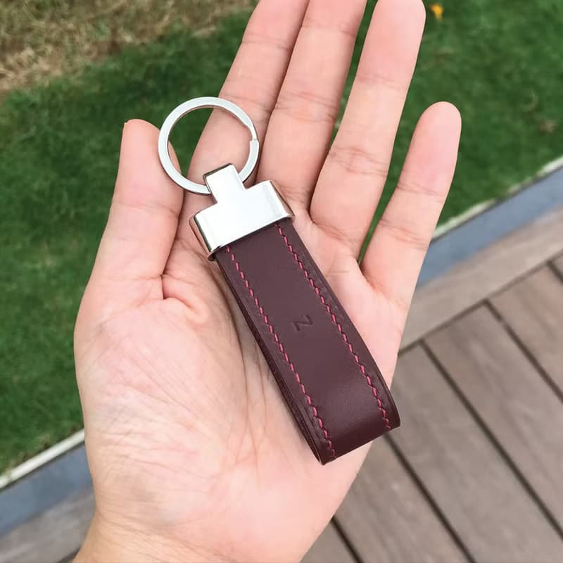 【皮革鑰匙圈】酒紅色小牛皮/鎖匙扣/隨身小物/閨蜜禮物