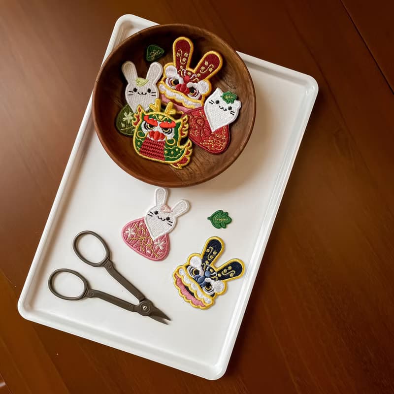 【兔然粽獎】醒獅/兔/貓/粽子/龍/燙貼 刺繡貼紙 行李箱貼紙