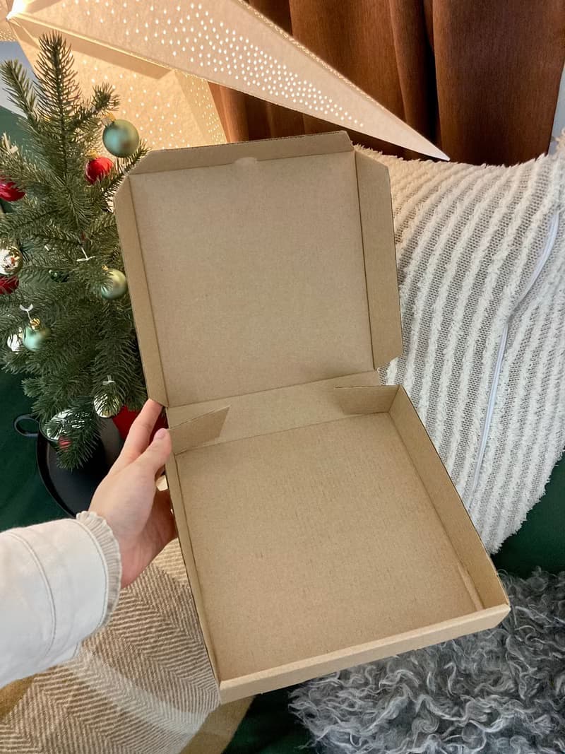 【禮盒/包裝盒】聖誕節 包裝 聖誕花 格紋 紙箱