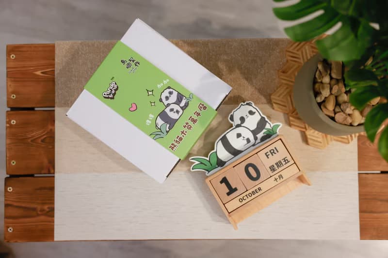 (海洋公園X島嶼製作 聯乘系列) 加加得得木製桌面可愛熊貓日曆 貼