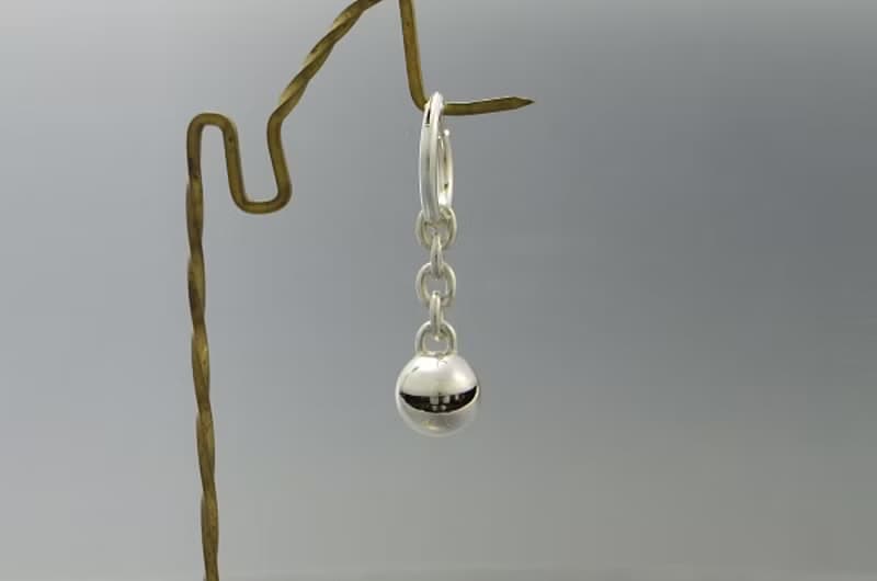 smile ball nano Pierce_3 (s_m-O.06) 微笑 笑臉 穿孔耳环 sterling silver hoop earring