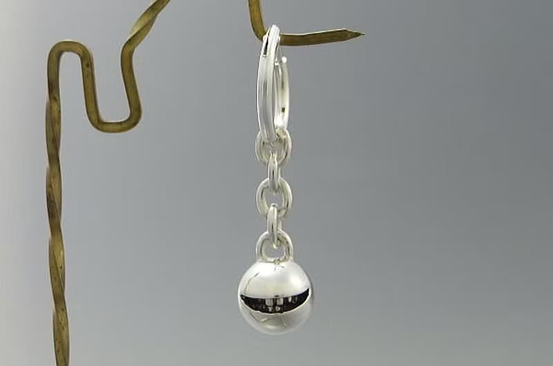 smile ball nano Pierce_3 (s_m-O.06) 微笑 笑臉 穿孔耳环 sterling silver hoop earring