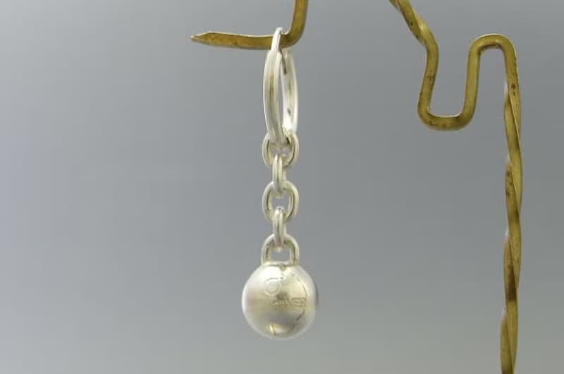smile ball nano Pierce_3 (s_m-O.06) 微笑 笑臉 穿孔耳环 sterling silver hoop earring
