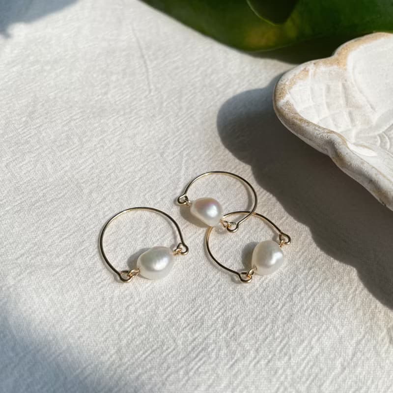 單顆巴洛克珍珠戒指 14kgf 巴洛克珍珠 14K包金戒指