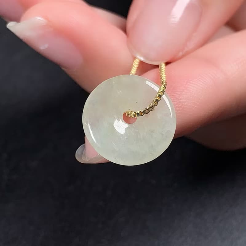【願‧平安】冰種翡翠平安扣項鍊 | 天然緬甸A貨翡翠 | 送禮