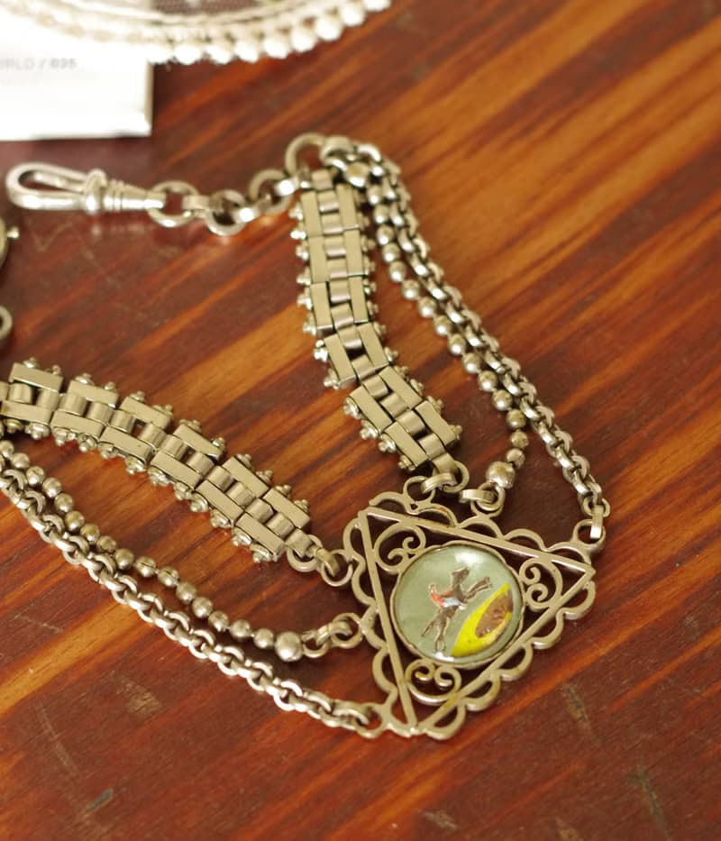 老又好 Antique 1930~40年賽馬三角懷錶鍊手鍊BR258