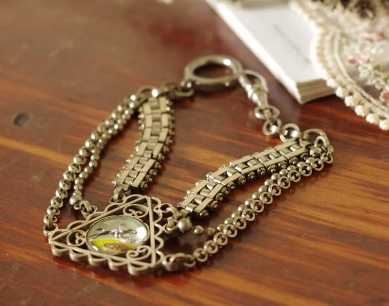 老又好 Antique 1930~40年賽馬三角懷錶鍊手鍊BR258