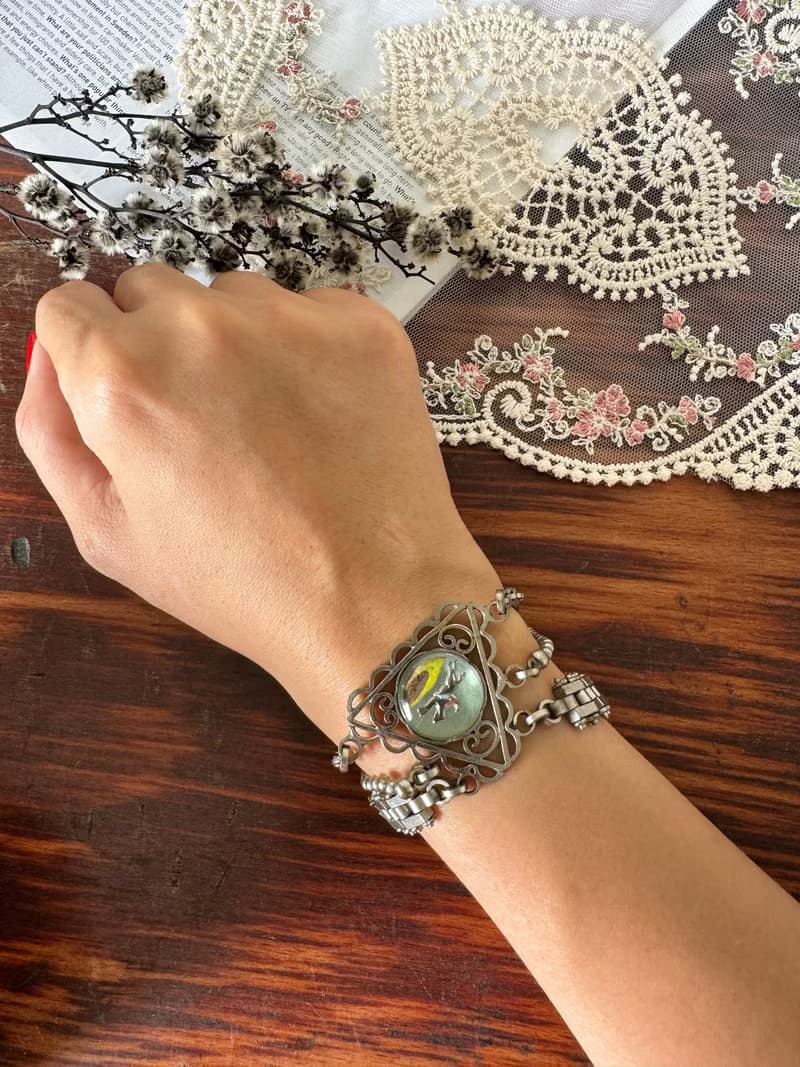 老又好 Antique 1930~40年賽馬三角懷錶鍊手鍊BR258