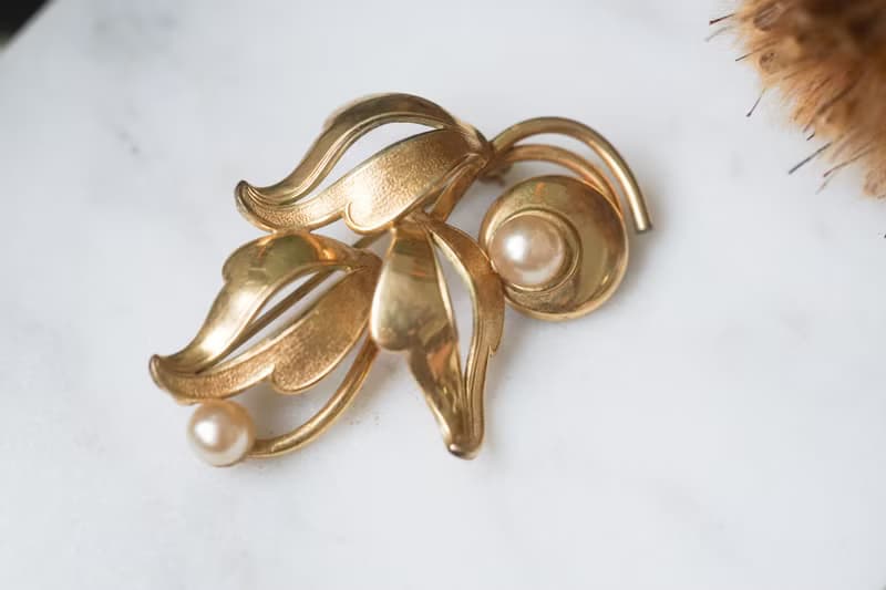 【老飾品/西洋老件】VINTAGE Forstner Jewelry  12K花束古著胸針