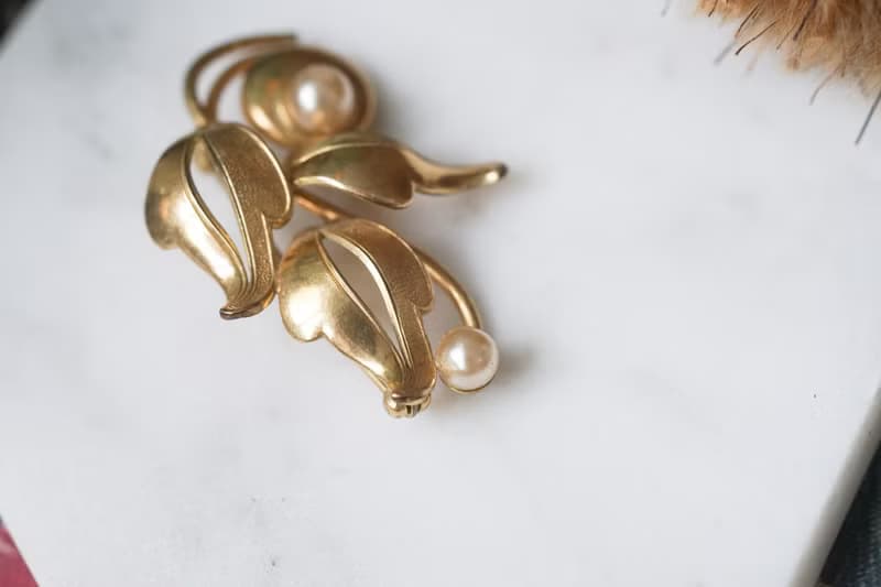 【老飾品/西洋老件】VINTAGE Forstner Jewelry  12K花束古著胸針
