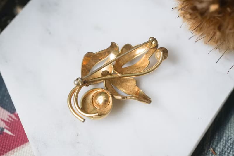 【老飾品/西洋老件】VINTAGE Forstner Jewelry  12K花束古著胸針