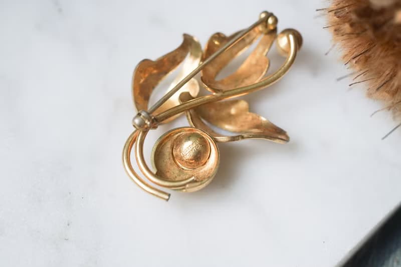 【老飾品/西洋老件】VINTAGE Forstner Jewelry  12K花束古著胸針
