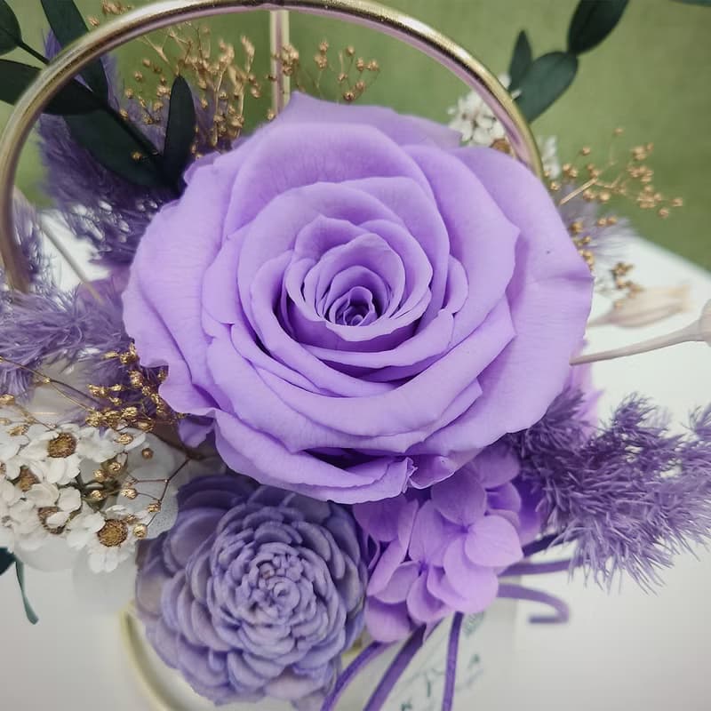 永生玫瑰/康乃馨金框小盆花/永生花/乾燥花/不凋花/禮物/裝飾