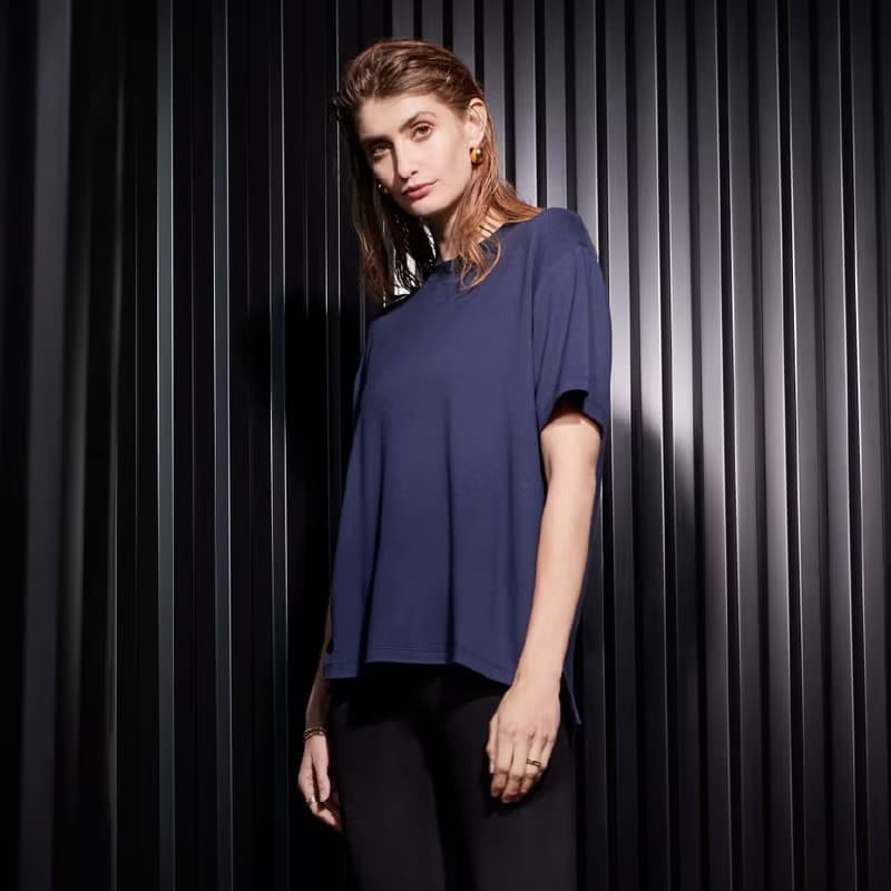 Bread & Boxers T shirt Soft Fiber 女用垂墜感柔棉T恤 - 深海藍
