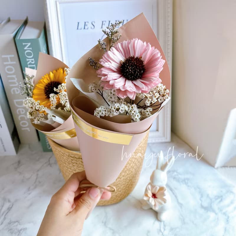 (快速出貨)乾燥花 索拉花 小花束 向日葵 擴香 畢業 禮物 太陽花
