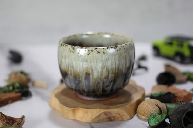 【送禮好物】100ml 柴燒 天然落灰 手拉坯茶杯 鶯歌名家葉敏祥作