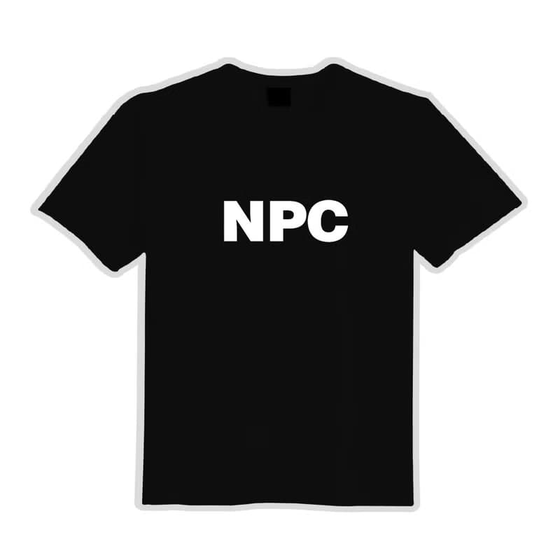 NPC 遊戲 搞笑 衣服 落肩款 寬版 T恤 白T 黑T 童裝 涼感衣 黑T