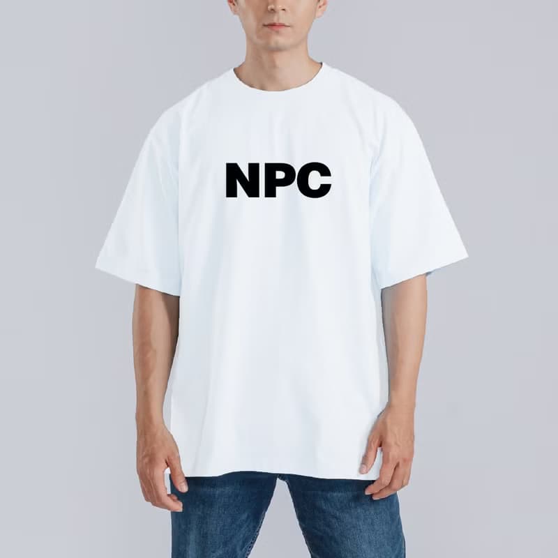 NPC 遊戲 搞笑 衣服 落肩款 寬版 T恤 白T 黑T 童裝 涼感衣 黑T