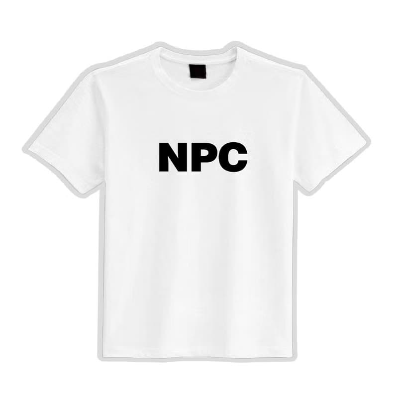 NPC 遊戲 搞笑 衣服 落肩款 寬版 T恤 白T 黑T 童裝 涼感衣 黑T