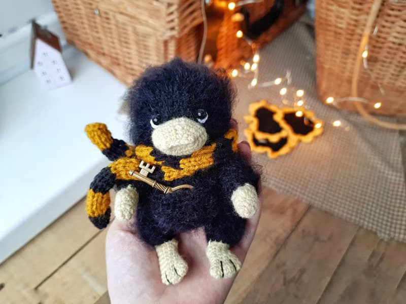 Stuffed Baby Niffler from the movie Fantastic Beasts. Scamander Fantasy creature