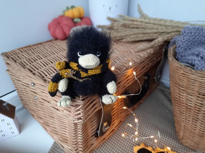 Stuffed Baby Niffler from the movie Fantastic Beasts. Scamander Fantasy creature