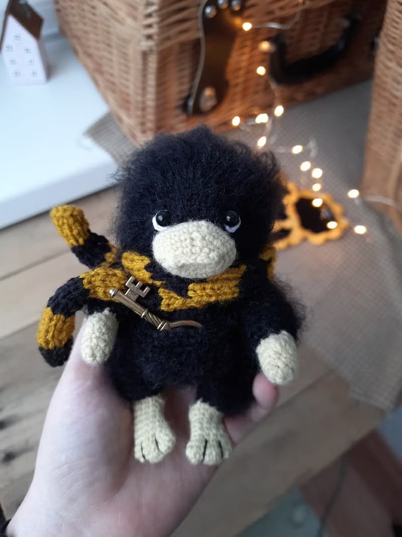 Stuffed Baby Niffler from the movie Fantastic Beasts. Scamander Fantasy creature