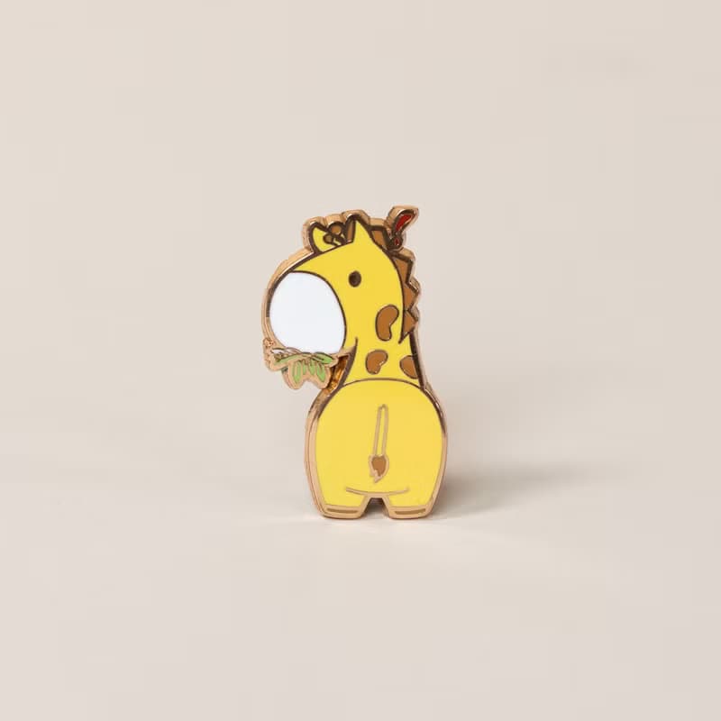 Bellzi | Giraffi- Eating 長頸鹿徽章-吃草