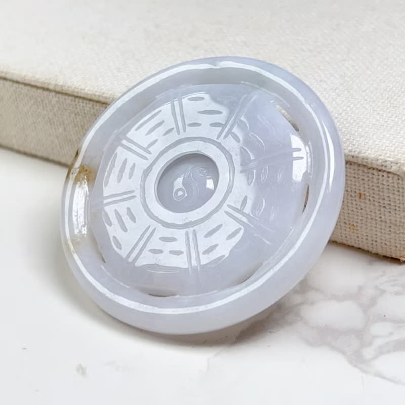 【擋煞‧避邪】飄黃翡翡翠八卦項鍊 | 天然緬甸玉A貨翡翠 | 送禮