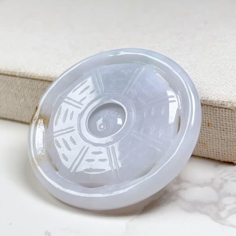 【擋煞‧避邪】飄黃翡翡翠八卦項鍊 | 天然緬甸玉A貨翡翠 | 送禮