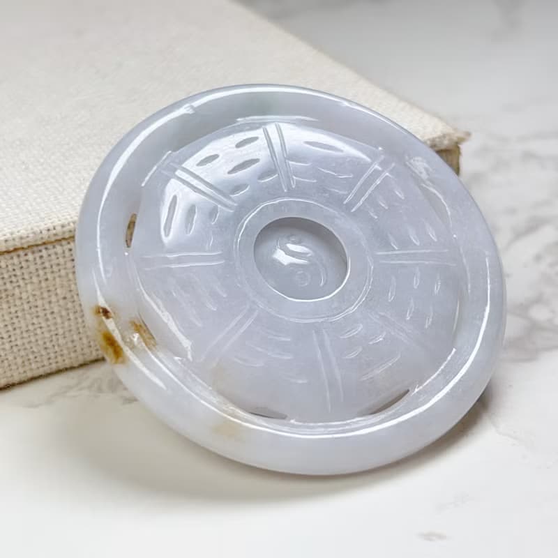 【擋煞‧避邪】飄黃翡翡翠八卦項鍊 | 天然緬甸玉A貨翡翠 | 送禮
