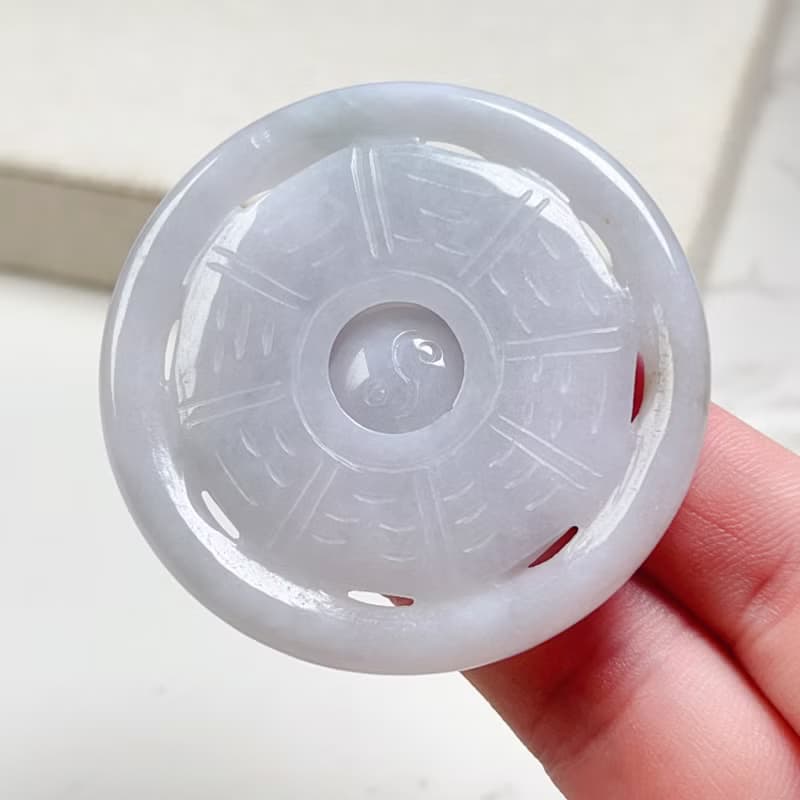 【擋煞‧避邪】飄黃翡翡翠八卦項鍊 | 天然緬甸玉A貨翡翠 | 送禮